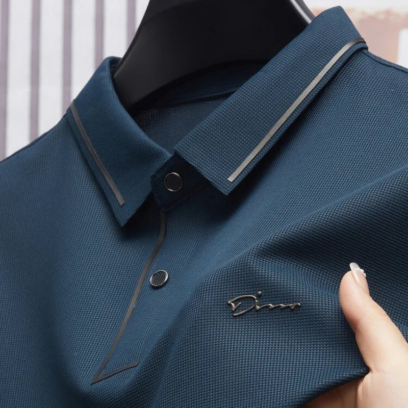 Men's New Polo Shirt Seamless Premium Luxury Cool Fabric Business Casual Golf Slim Fit Blouse Collar T-shirt Men's New Polo Shirt Seamless Premium Luxury Cool Fabric Business Casual Golf Slim Fit Blouse Collar T-shirt